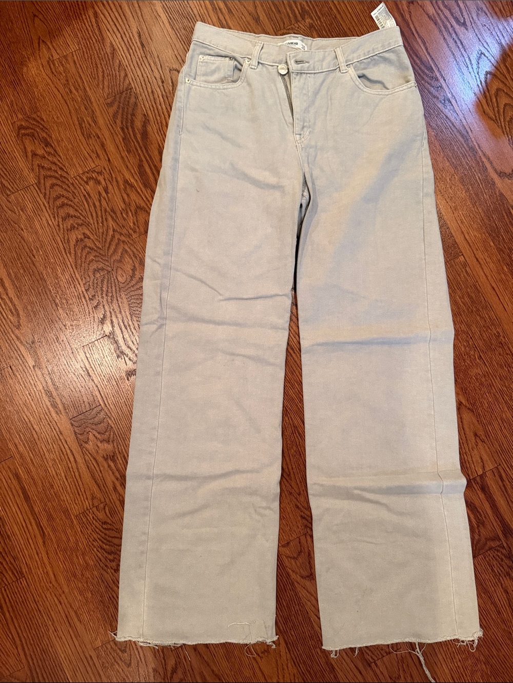 Pull&Bear Wide-Leg Jeans in Light Gray